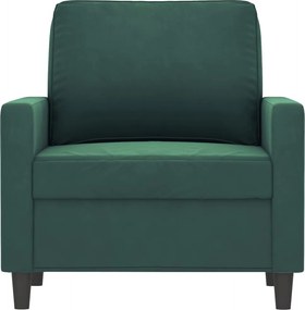 vidaXL Πολυθρόνα Σκούρο πράσινο 60 εκ. Βελούδινη