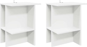 vidaXL Τραπεζάκι σαλονιού 2 pcs Λευκό 40 x 30 x 49 εκ.