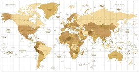 Εικόνα σε έναν παγκόσμιο χάρτη από φελλό μπεζ σε ανοιχτόχρωμο φόντο - 100x50  color mix