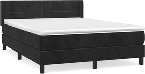 vidaXL Κρεβάτι Boxspring με Στρώμα Μαύρο 140x200 εκ. Βελούδινο