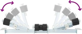 vidaXL Κάτω Στήριξη Τρέιλερ Σκάφους 90,5 x 12 x 32 εκ. Ασημί