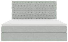 vidaXL Κρεβάτι με αποθηκευτικό χώρο και LED Ανοιχτό γκρι 180 x 200 cm