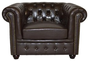 ΠΟΛΥΘΡΟΝΑ T.CHESTERFIELD HM3011.01 ΤΕΧΝΟΔΕΡΜΑ ΣΚΟΥΡΟ ΚΑΦΕ 110x90x73 εκ. - 0514056 - HM3011.01