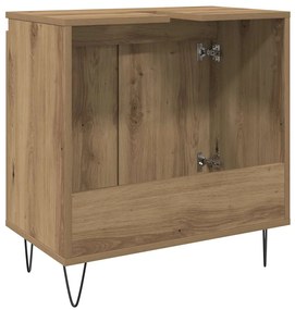 vidaXL Ντουλάπι Μπάνιου Δρυς τεχνίτης 58 x 33 x 60 εκ από Επεξεργ Ξύλο