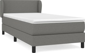 vidaXL Κρεβάτι Boxspring με Στρώμα Σκούρο Γκρι 80x200 εκ. Υφασμάτινο