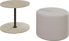 Σετ Βοηθητικών Τραπεζιών Τραβερτίνη REUBO 43x43x47