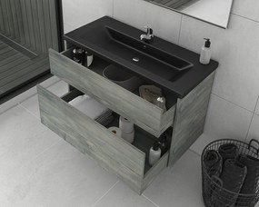 Drop Instinct 100 Smoked/Black - Βάση Επίπλου Με Μαύρο Νιπτήρα (100x46)