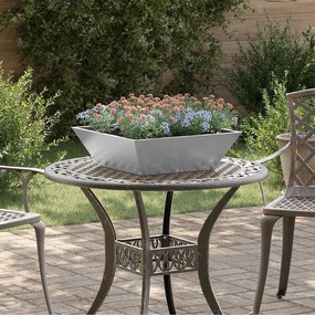 vidaXL Γλάστρα Κήπου Ασημί 50 x 50 x 15 cm Επικαλυμμένος Χάλυβας