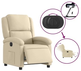 vidaXL Πολυθρόνα Ανακλινόμενη Ηλεκτρική Κρεμ Υφασμάτινη
