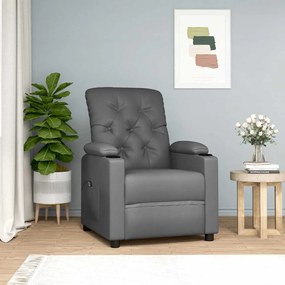 vidaXL Πολυθρόνα Ανακλινόμενη με Ανύψωση Γκρι Συνθετικό Δέρμα