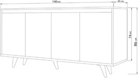 Stewehome Κονσόλα σαλονιού 140x40x85 cm