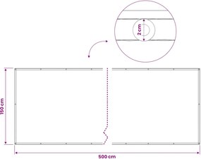vidaXL Αδιάφανο σκίαστρο μπαλκονιού 150 x 500 cm