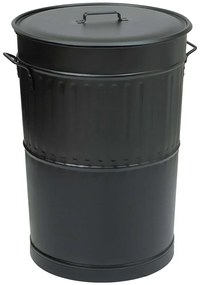 Κάδος Απορριμμάτων Retro 4868-403 Φ48x68cm 100lt Black Ατσάλι