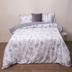 Παπλωματοθήκη Satin 4003 (Σετ 3τμχ) White-Grey Anna Riska Queen Size 220x240cm 100% Cotton Satin