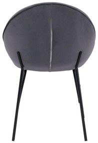 Καρέκλα KELSEY Βελούδο Γκρί με Μαύρα πόδια 59x63x84εκ. 59x63x84 εκ.