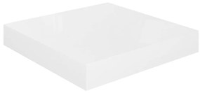 Ράφια Τοίχου Γυαλιστερά Άσπρα 2 Τεμάχια 23x23,5x3,8 εκ. MDF - Λευκό