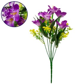 Διακοσμητικό Μπουκέτο Rain Lily 09084 15x15x33cm Yellow-Purple GloboStar Πλαστικό