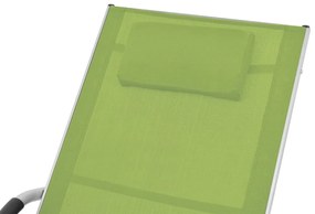 Ξαπλώστρα Πράσινη από Αλουμίνιο / Textilene με Μαξιλάρι - Πράσινο