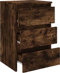 vidaXL Κομοδίνο Καπνιστή Δρυς 40x35x62,5 εκ. από Επεξεργασμένο Ξύλο