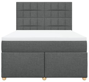 ΚΡΕΒΑΤΙ BOXSPRING ΜΕ ΣΤΡΩΜΑ ΣΚΟΥΡΟ ΓΚΡΙ 160X200 ΕΚ ΥΦΑΣΜΑΤΙΝΟ 3293632