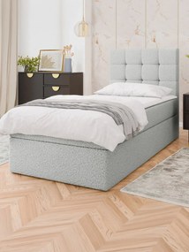 Επενδυμένο Κρεβάτι Luanda Single-Γκρι Ανοιχτό-100x200