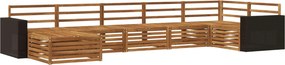 vidaXL Σειρά Καναπέ Εξωτερικού 7 pcs Φυσικό
