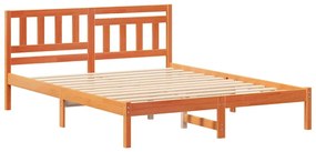 vidaXL Σκελετός Κρεβατιού Καφέ κεριού 140 x 200 cm Μασίφ ξύλο πεύκου