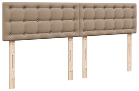 Κρεβάτι Boxspring με Στρώμα Καπουτσίνο 180x200 εκ. Συνθ. Δέρμα - Καφέ