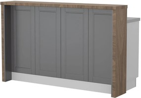 Πάγκος νησίδας Tahoma-Μήκος: 160 εκ.-Γραφίτης-Carini Wallnut