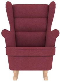 vidaXL Κουνιστή καρέκλα Wine Red 74x90x102 cm Ύφασμα