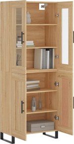 vidaXL Ντουλάπι Sonoma δρυς 69,5 x 34 x 180 εκ. από Επεξεργασμένο Ξύλο