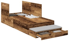 vidaXL Κρεβάτι Αποθήκευσης Παλιές Ξύλο 100x200 εκ.