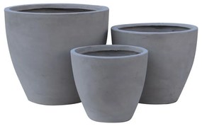 FLOWER POT-3  Set 3 τεμαχίων Cement Grey