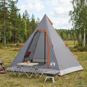 vidaXL Tipi Tent Water-Resistant 3 ατόμων Γκρι και Πορτοκαλί