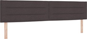 vidaXL Κρεβάτι box spring με στρώμα Σκούρο Καφέ 200 x 200 cm Ύφασμα