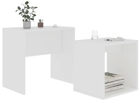 vidaXL Σετ Τραπεζάκια Σαλονιού Λευκά 48 x 30 x 45 εκ. από Επεξ. Ξύλο