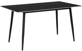 Τραπέζι Gustas pakoworld μαύρο μαρμάρου sintered stone-πόδι μαύρο μέταλλο 160x90x75εκ