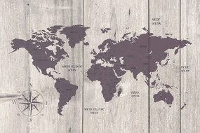 Εικόνα καφέ χάρτη σε ξύλινο φόντο