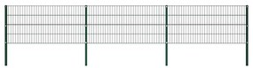 vidaXL Πάνελ Περίφραξης με Στύλους Σιδερένιο Πράσινο 522 x 80 εκ.