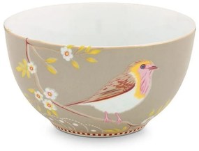 Μπωλ Πορσελάνινο 51003009 Floral Early Bird 15cm Khaki Pip Studio Porcelain