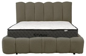 Επενδυμένο Κρεβάτι Romeo Fylliana Μόκα Διπλό 160x200 εκ. 185x203x115 εκ.