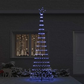 vidaXL LED Χριστουγεννιάτικο Δέντρο Μπλε 302,5 εκ. Μέταλλο