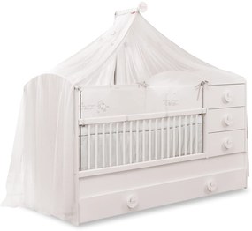 Βρεφική πολυμορφική κούνια BABY COTTON with Telescopic Rail  Λευκό χρώμα  CO-1015  80x180εκ.  Cilek