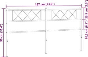 vidaXL Ανταλλακτικό κεφαλάρι Λευκό 180 εκ. Μεταλλικό