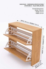 Παπουτσοθήκη Πεύκο LOZO 75.6x24x72