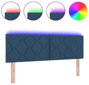 vidaXL LED Κεφαλάρι Διαμαντιών Μπλε 160 εκ. Ύφασμα