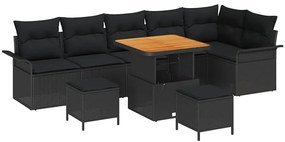 vidaXL Σετ Καναπέ Κήπου 9 pcs Μαύρο συνθετικό ρατάν