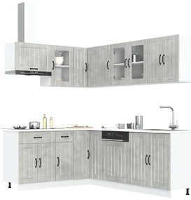 vidaXL Σετ Ντουλάπια Κουζίνας 11 τεμ. Lucca Γκρι Σκυροδ. Επεξ. Ξύλο