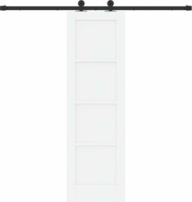 vidaXL Συρόμενη Πόρτα Λευκό και Μαύρο 61 x 198,5 εκ.