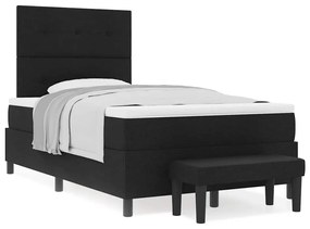 vidaXL Κρεβάτι με ελατήρια με στρώμα Μαύρο 120 x 200 cm ύφασμα